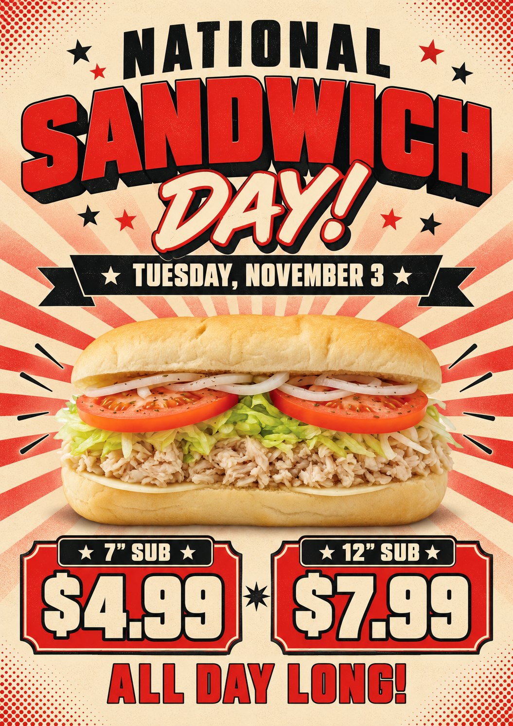 Bruchi's Sandwich Day promotion